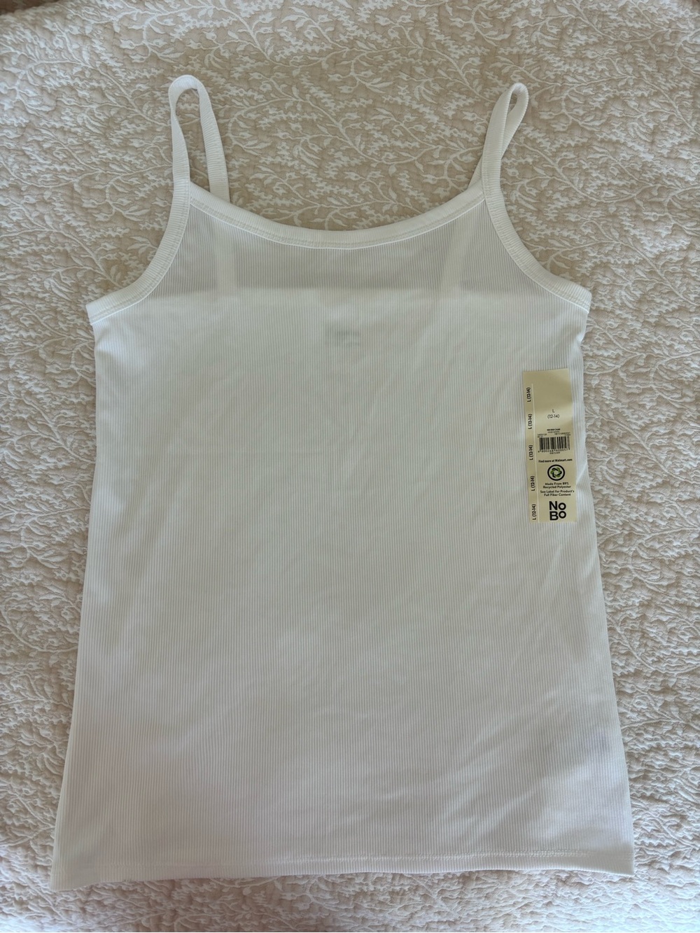No Boundaries White Ribbed Cami Tank Top